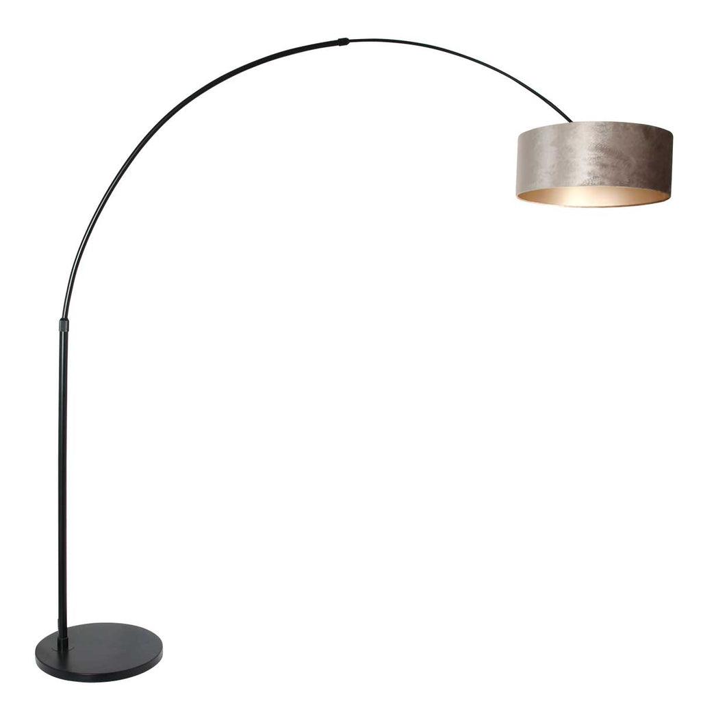 Lampă de podea Sparkled Light 7268ZW+K1066GS Negru-Velur Argintiu - PARIS14A.RO