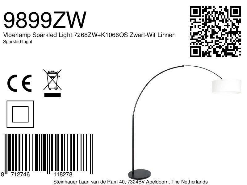 Lampă de podea Sparkled Light 7268ZW+K1066QS Negru-Alb în Lână - PARIS14A.RO