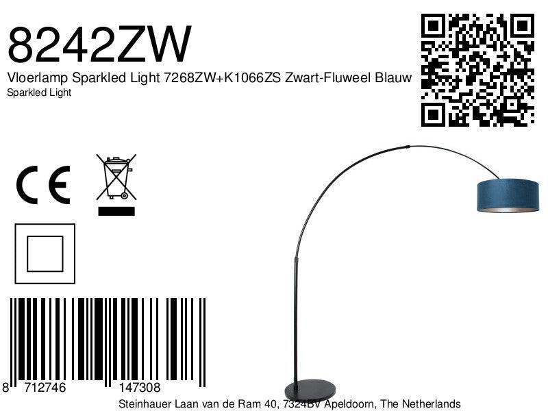 Lampă de podea Sparkled Light 7268ZW+K1066ZS Negru-Velvet Albastru - PARIS14A.RO