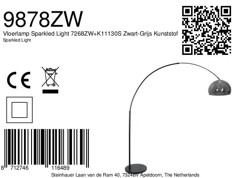 Lampă de podea Sparkled Light 7268ZW+K11130S Negru-Gri din plastic - PARIS14A.RO