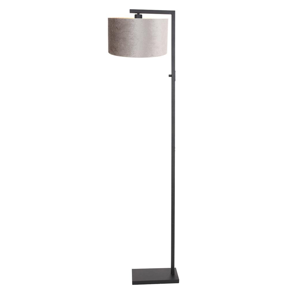 Lampă de podea Stang 8220ZW Negru + Abajur de catifea Argintie - PARIS14A.RO