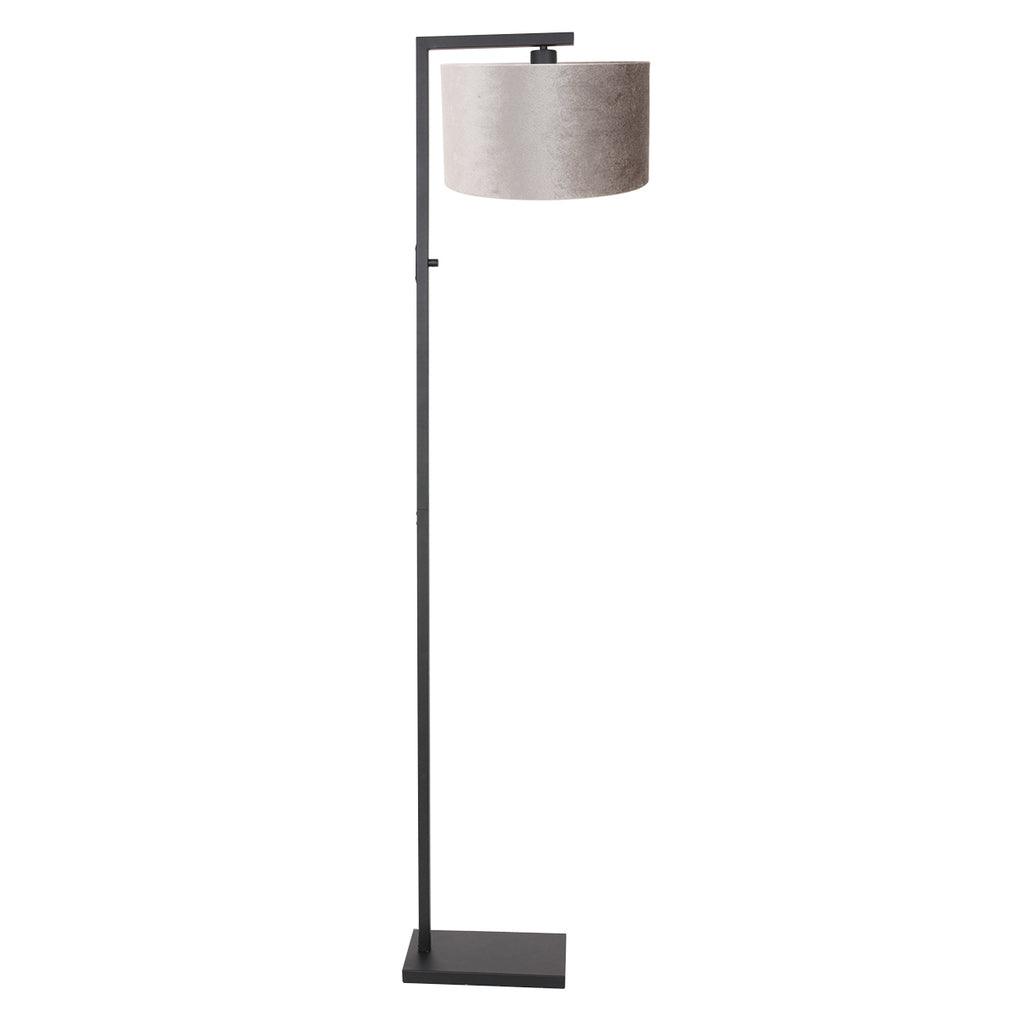 Lampă de podea Stang 8220ZW Negru + Abajur de catifea Argintie - PARIS14A.RO