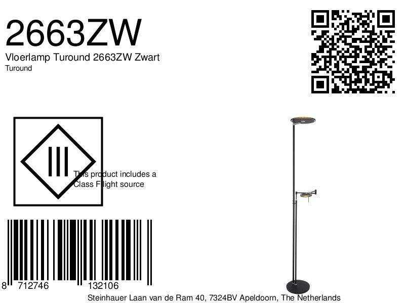 Lampă de podea Turound 2663ZW Negru - PARIS14A.RO