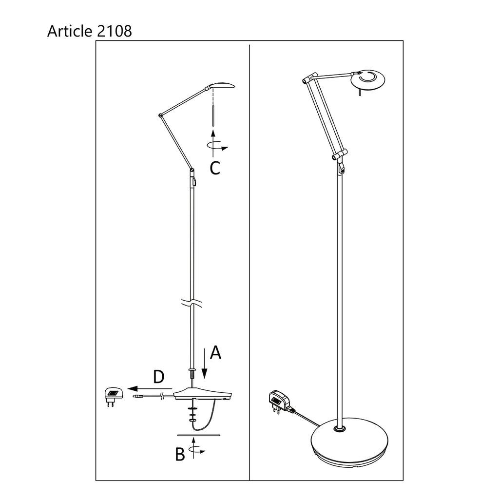 Lampă de podea Zodiac 2108ST din oțel - PARIS14A.RO