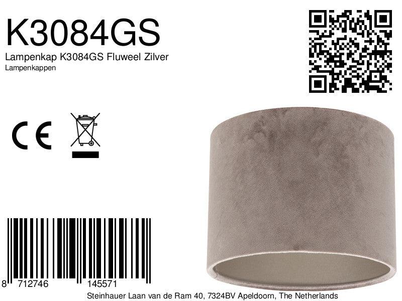 Abajurul K3084GS din catifea argintie - PARIS14A.RO