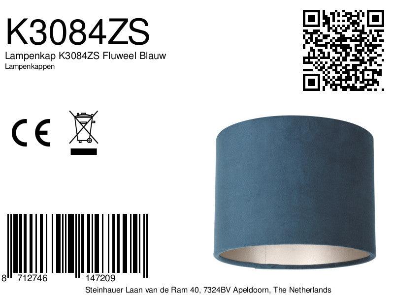 Abajurul K3084ZS din catifea albastră - PARIS14A.RO
