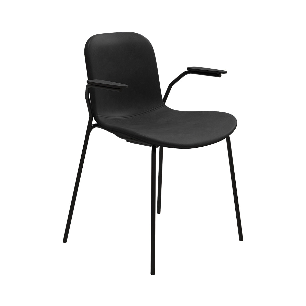 NORR11 scaun Langue cu cotiere | metal vopsit | Negru | 57x51xh78 cm