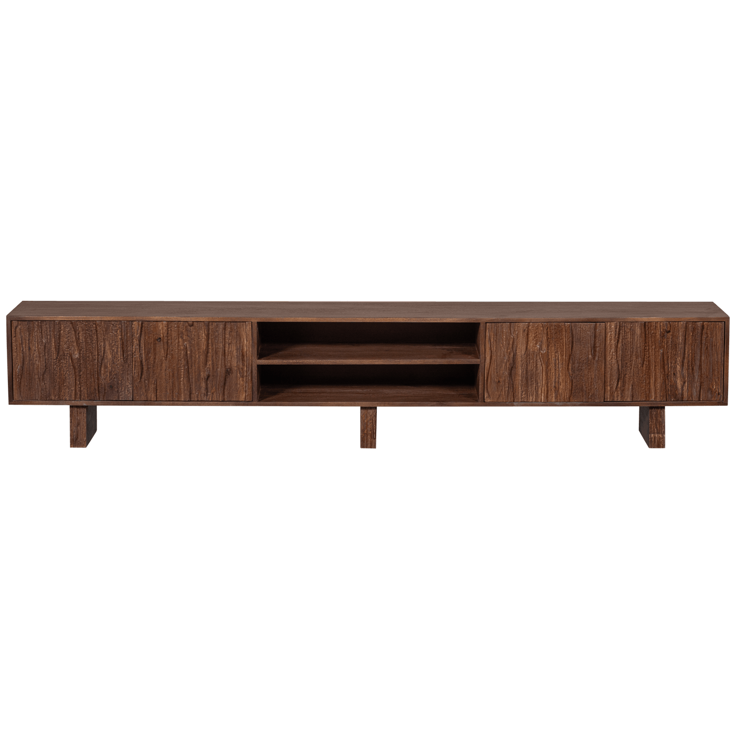 LAVISH TV UNIT WITH DESIGNED DOORS WOOD WARM BROWN - PARIS14A.RO