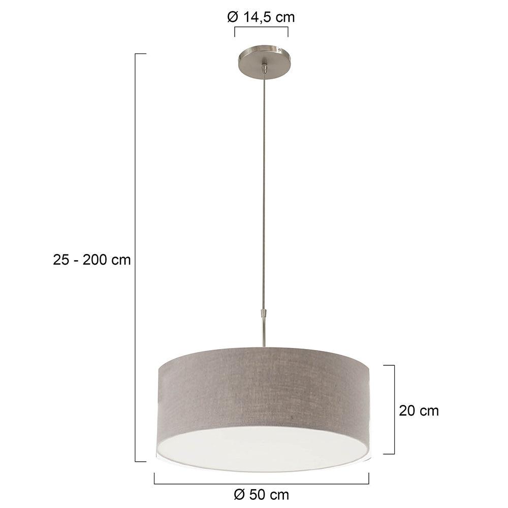 Lustra Sparkled Light 3602ST+K1066RS Gri de Oțel cu Abajur din Lână - PARIS14A.RO