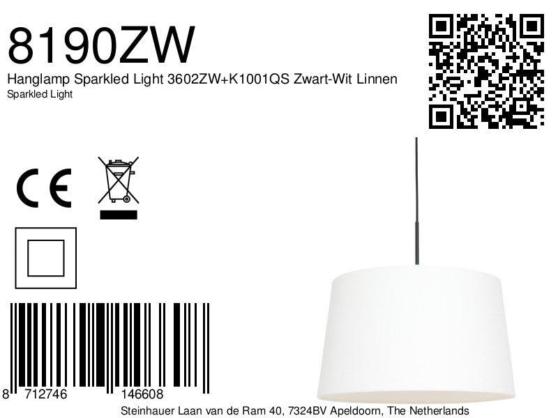 Lustra Sparkled Light 3602ZW+K1001QS Negru-Alb în Lână - PARIS14A.RO