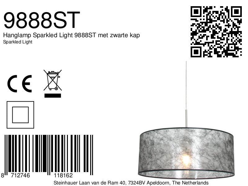 Lustra Sparkled Light 9888ST cu abajur negru - PARIS14A.RO