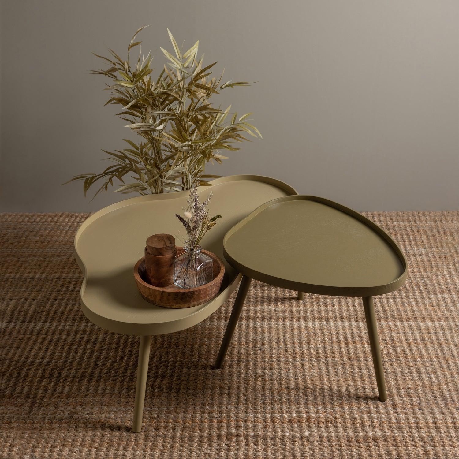 MAE SIDE TABLE ORGANIC OBLONG WOOD ALPACA - PARIS14A.RO