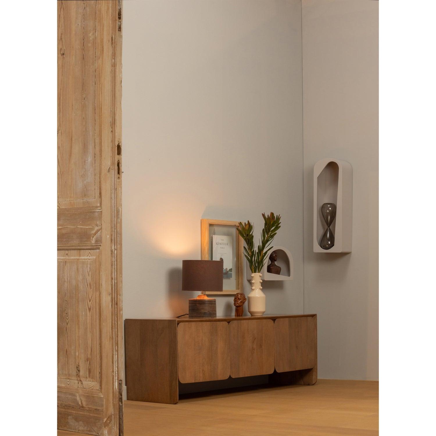 NOAM WALL DECO HALF ROUND WOOD DUST 15x35x24CM - PARIS14A.RO