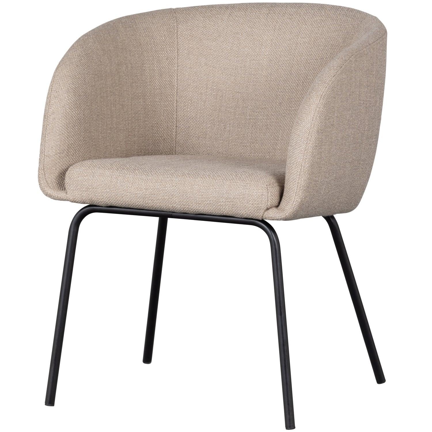 NOELLE DINING CHAIR WOVEN FABRIC SAND - PARIS14A.RO