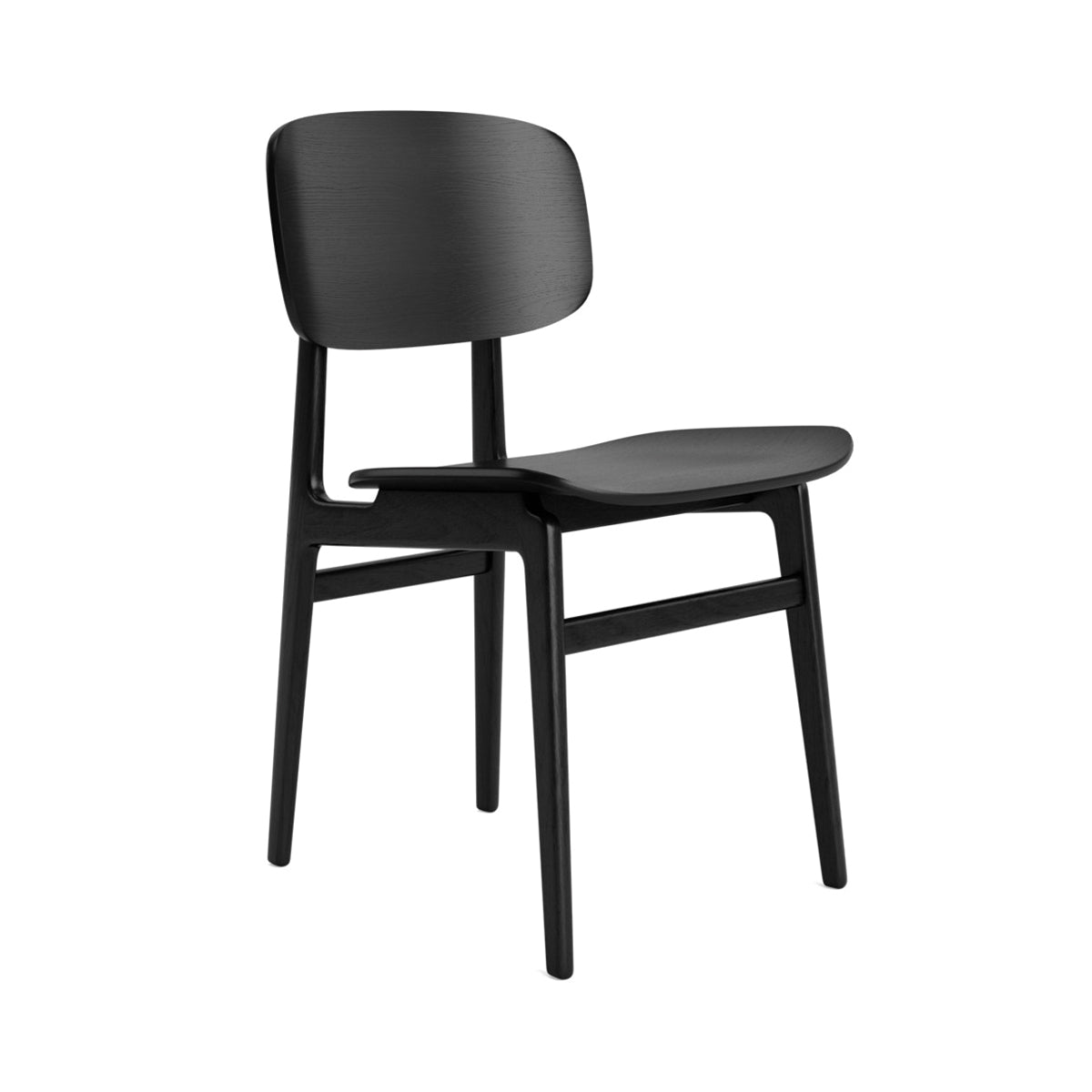 NORR11 scaun NY11 netapitat | stejar FSC | Negru | 45x52xh78 cm