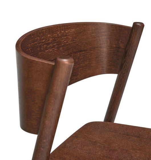 Scaun dining Oblique din lemn de stejar maro inchis - Hubsch - PARIS14A.RO