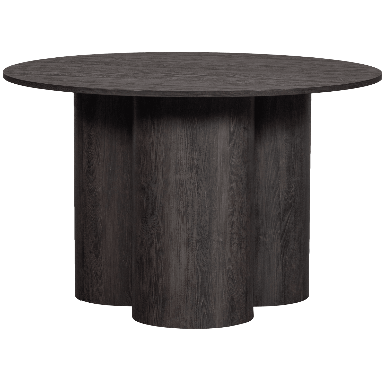 OONA DINING TABLE ROUND WITH 3-LEG MDF DARK BROWN Ø120CM - PARIS14A.RO