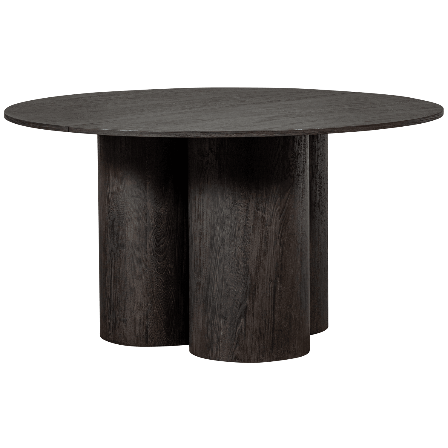 OONA DINING TABLE ROUND WITH 3-LEG MDF DARK BROWN Ø140CM - PARIS14A.RO