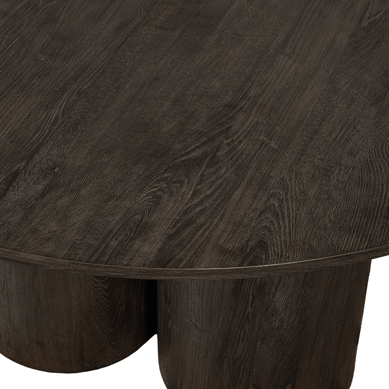 OONA DINING TABLE ROUND WITH 3-LEG MDF DARK BROWN Ø140CM - PARIS14A.RO