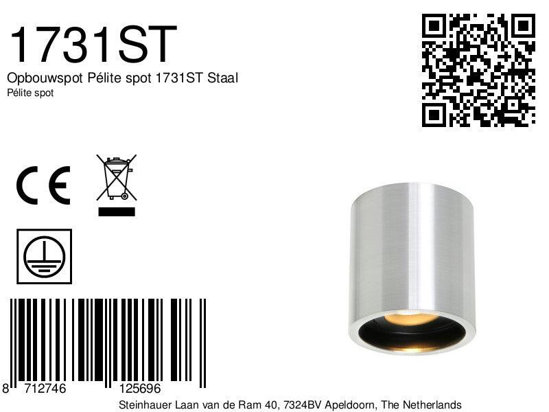 Opbouwspot Pélite spot 1731ST Staal - Spot de suprafață Pélite 1731ST din oțel - PARIS14A.RO