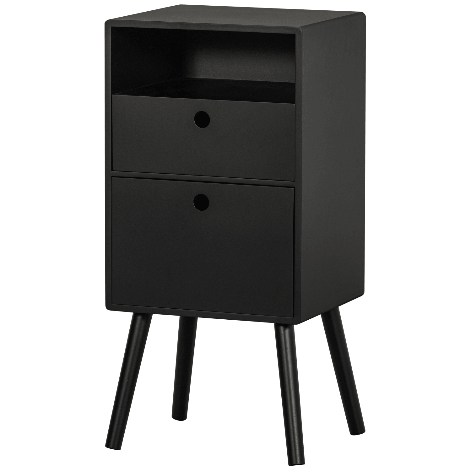 OZZY NIGHTSTAND HIGH WOOD BLACK - PARIS14A.RO