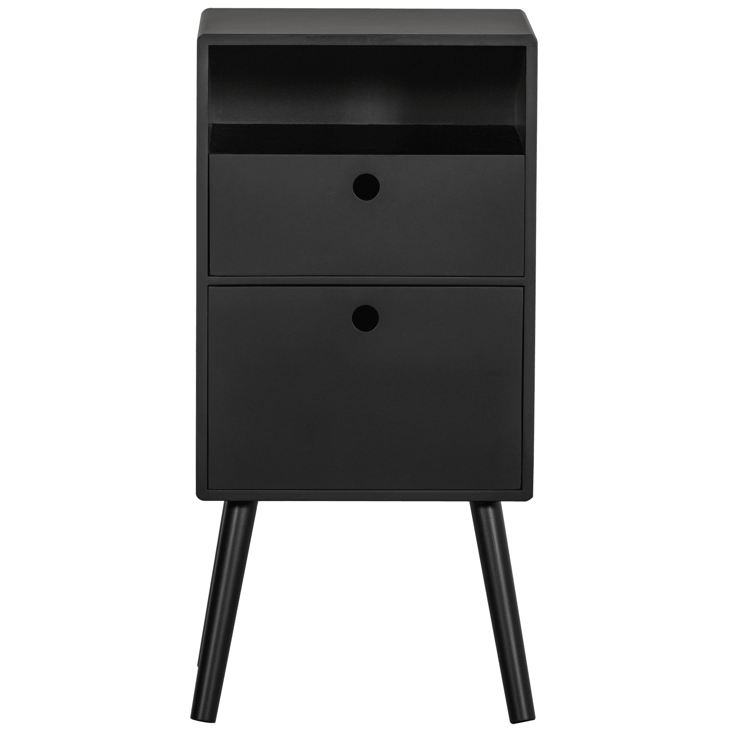 OZZY NIGHTSTAND HIGH WOOD BLACK - PARIS14A.RO