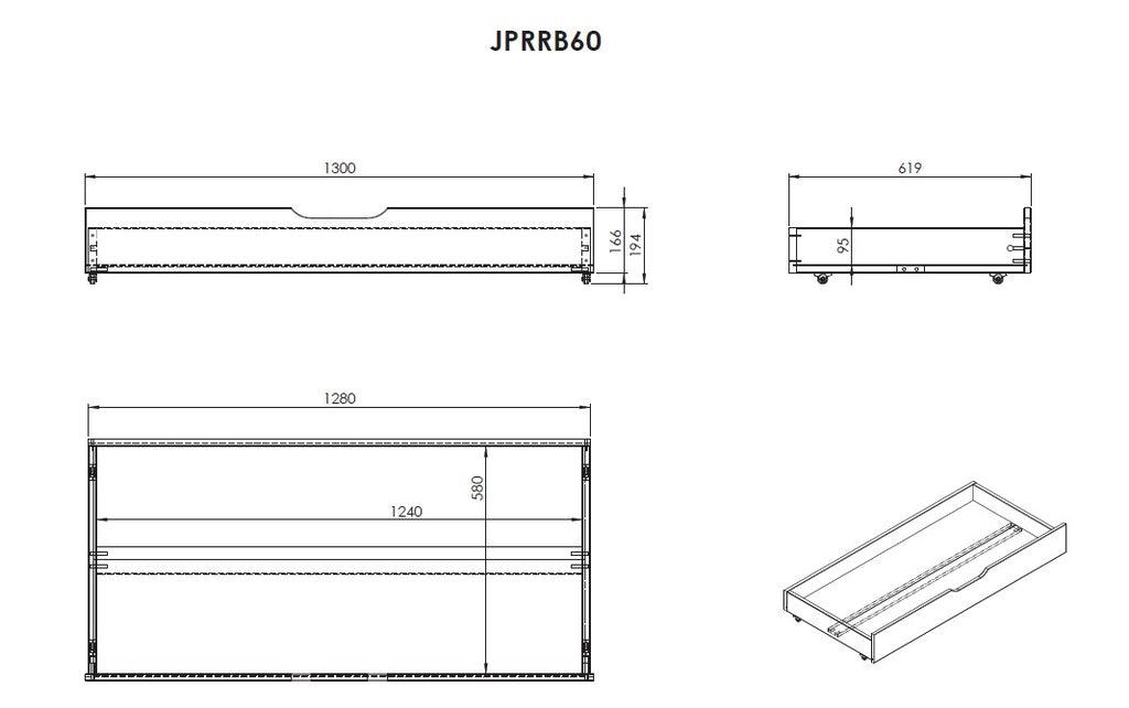 Pat alb cu sertar si saltea (140 + 60 cm) JUMPER - Vipack - PARIS14A.RO