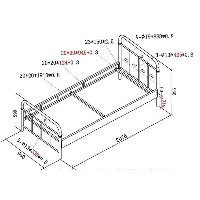 Pat alb cu soclu si sipci BOSTON 90x200cm - Vipack - PARIS14A.RO