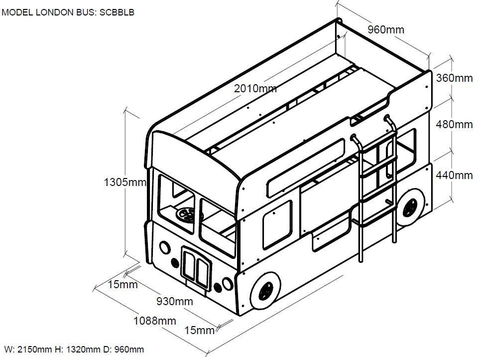 Pat auto supraetajat cu saltea LONDEN BUS - Vipack - PARIS14A.RO