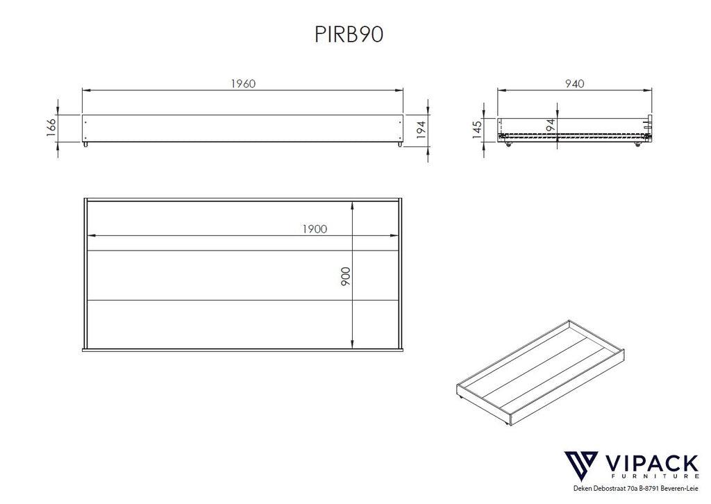 Pat cu baldachin alb PINO / 140 x 200 cm - Vipack - PARIS14A.RO