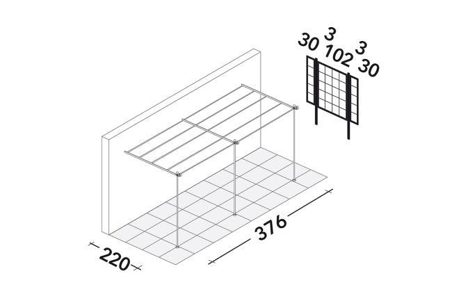 Pergola atasata cu acoperis plat Solaire - Unopiù - PARIS14A.RO