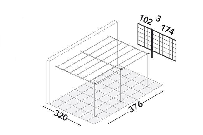 Pergola atasata cu acoperis plat Solaire - Unopiù - PARIS14A.RO