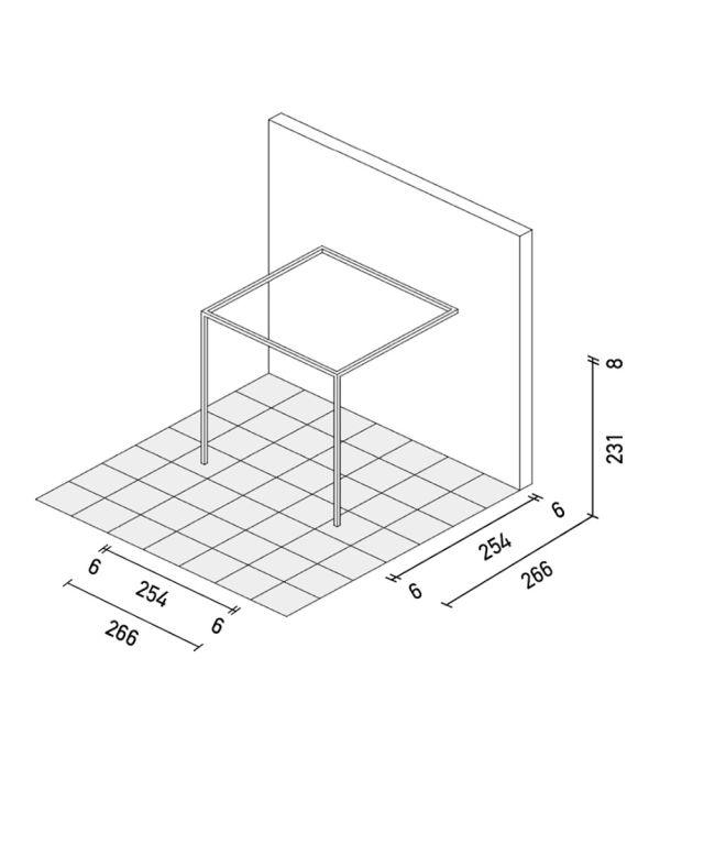 Pergola atasata Shibuya® din aluminiu - Unopiù - PARIS14A.RO