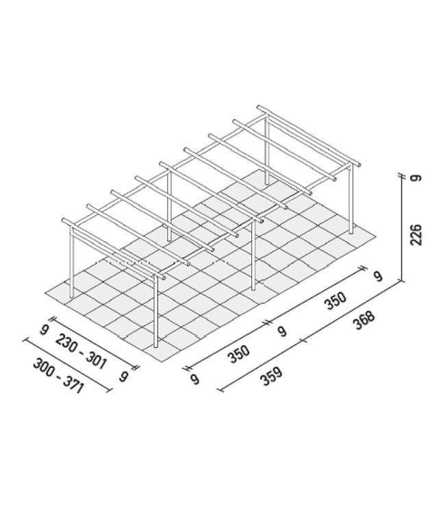 Pergola cu extensie dubla Nagi - Unopiù - PARIS14A.RO