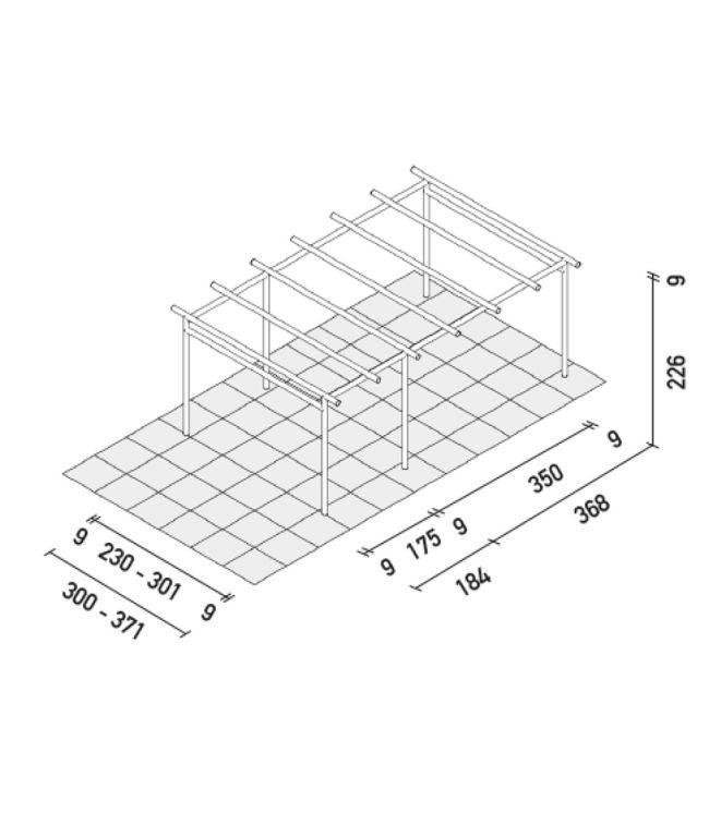 Pergola cu extensie simplă Nagi - Unopiù - PARIS14A.RO