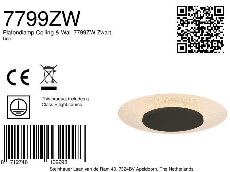 Lampă de tavan și perete Plafondlamp Ceiling & Wall 7799ZW Negru - PARIS14A.RO