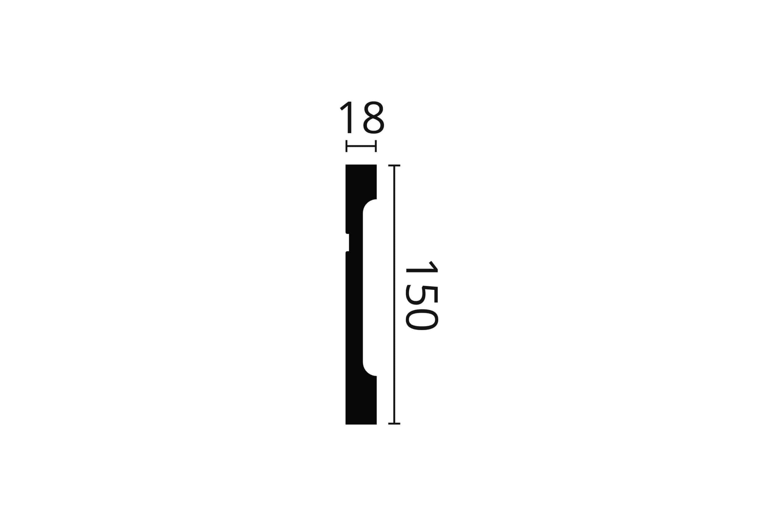 PLINTA POLIMER DUR FD15 150X18X2000 - PARIS14A.RO