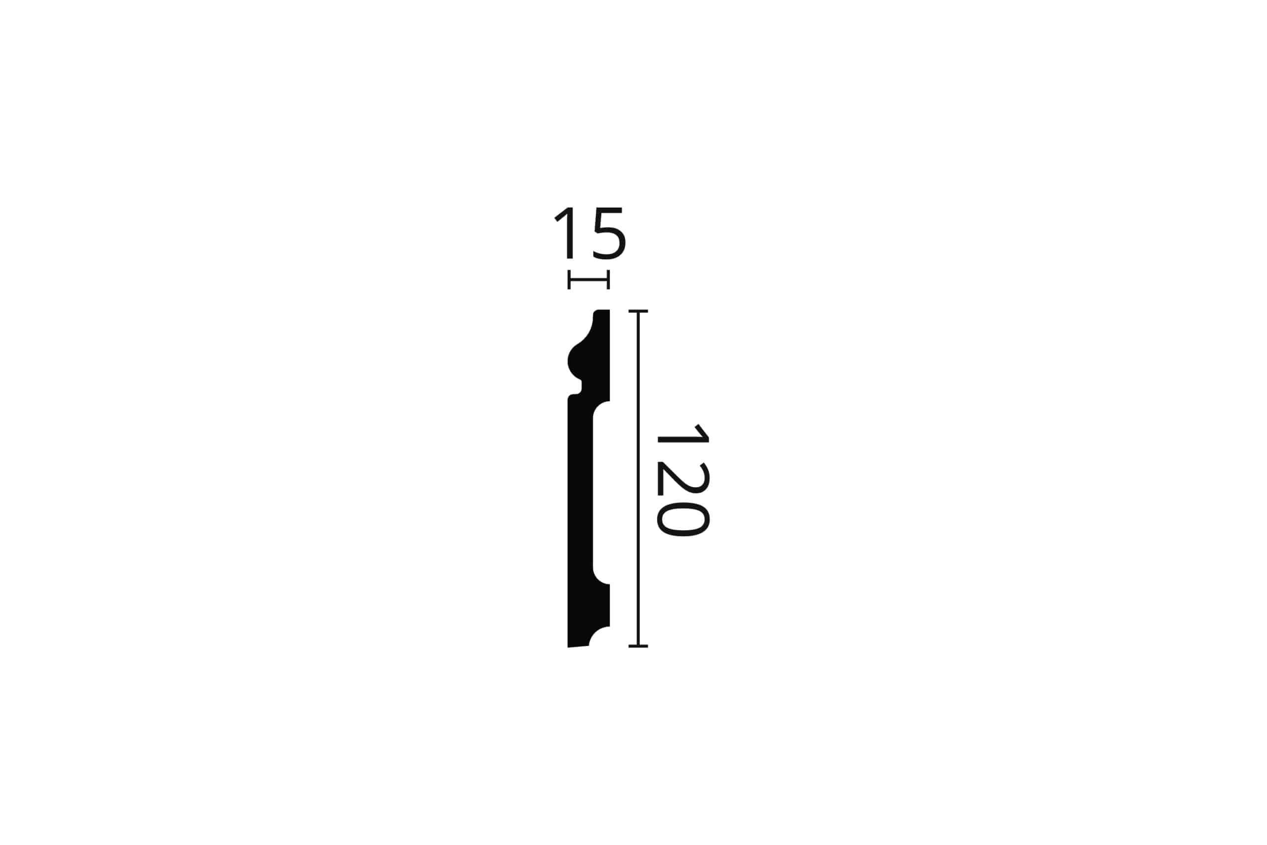 PLINTA POLIMER DUR FO1 120X15X2000 - PARIS14A.RO