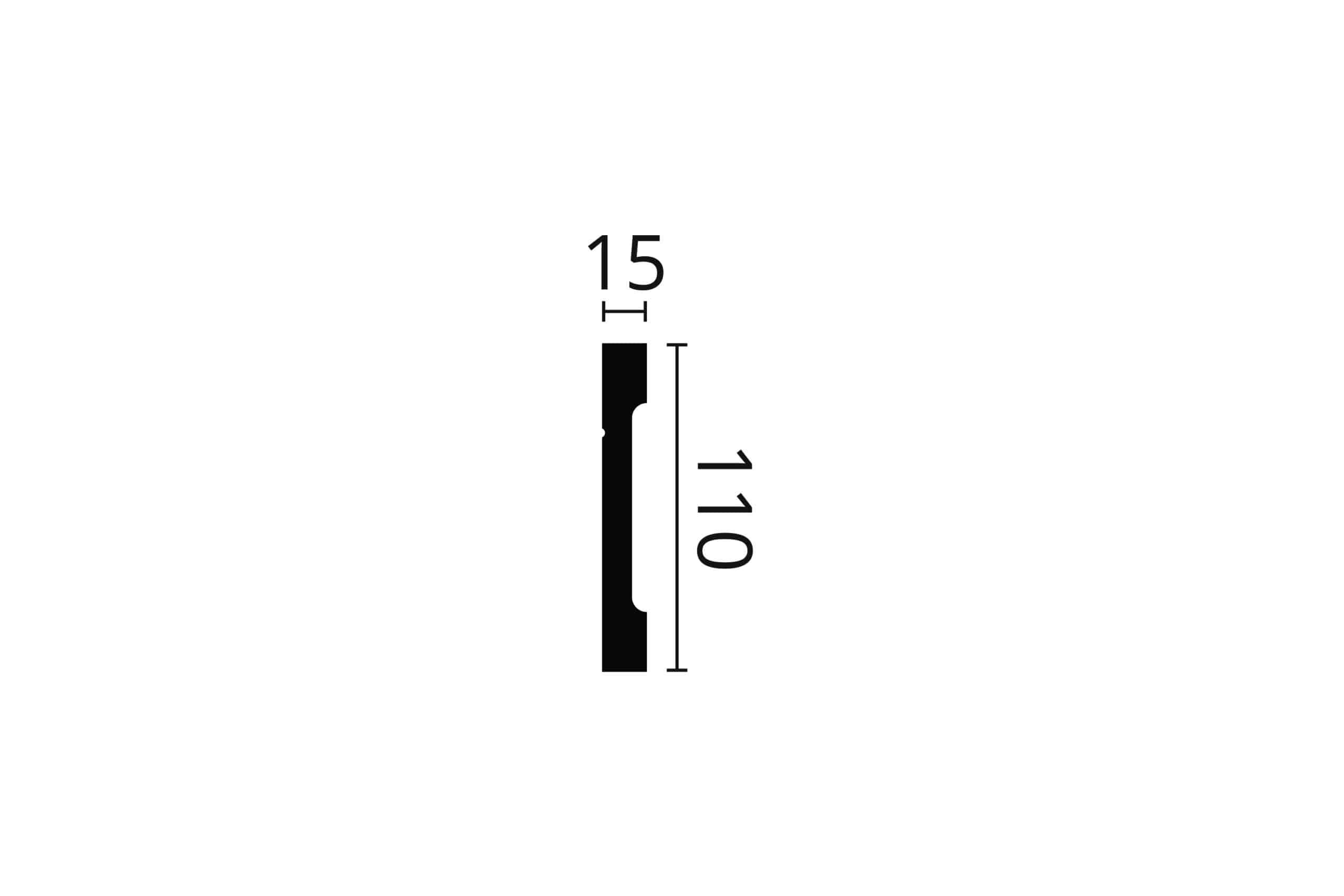 PROFIL DECORATIV POLIMER DUR FD2 110X15X2000 - PARIS14A.RO