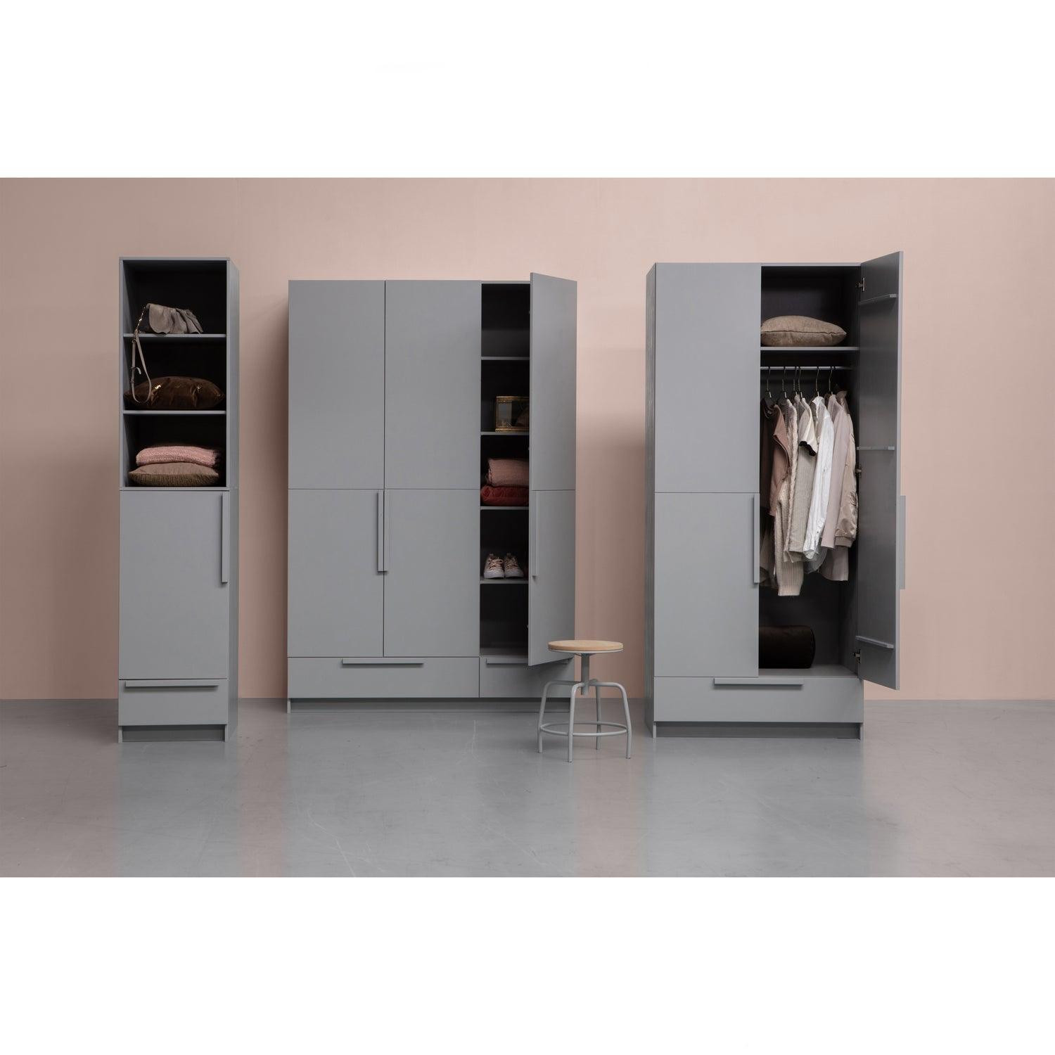 PURE 1 DRS WARDROBE CONCRETE GREY SPLIT - PARIS14A.RO