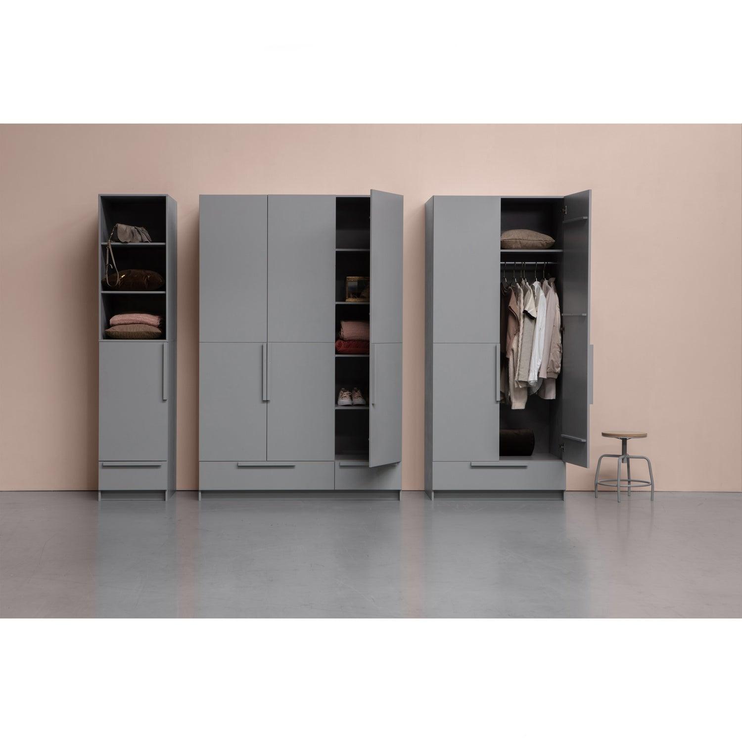 PURE 1 DRS WARDROBE CONCRETE GREY SPLIT - PARIS14A.RO