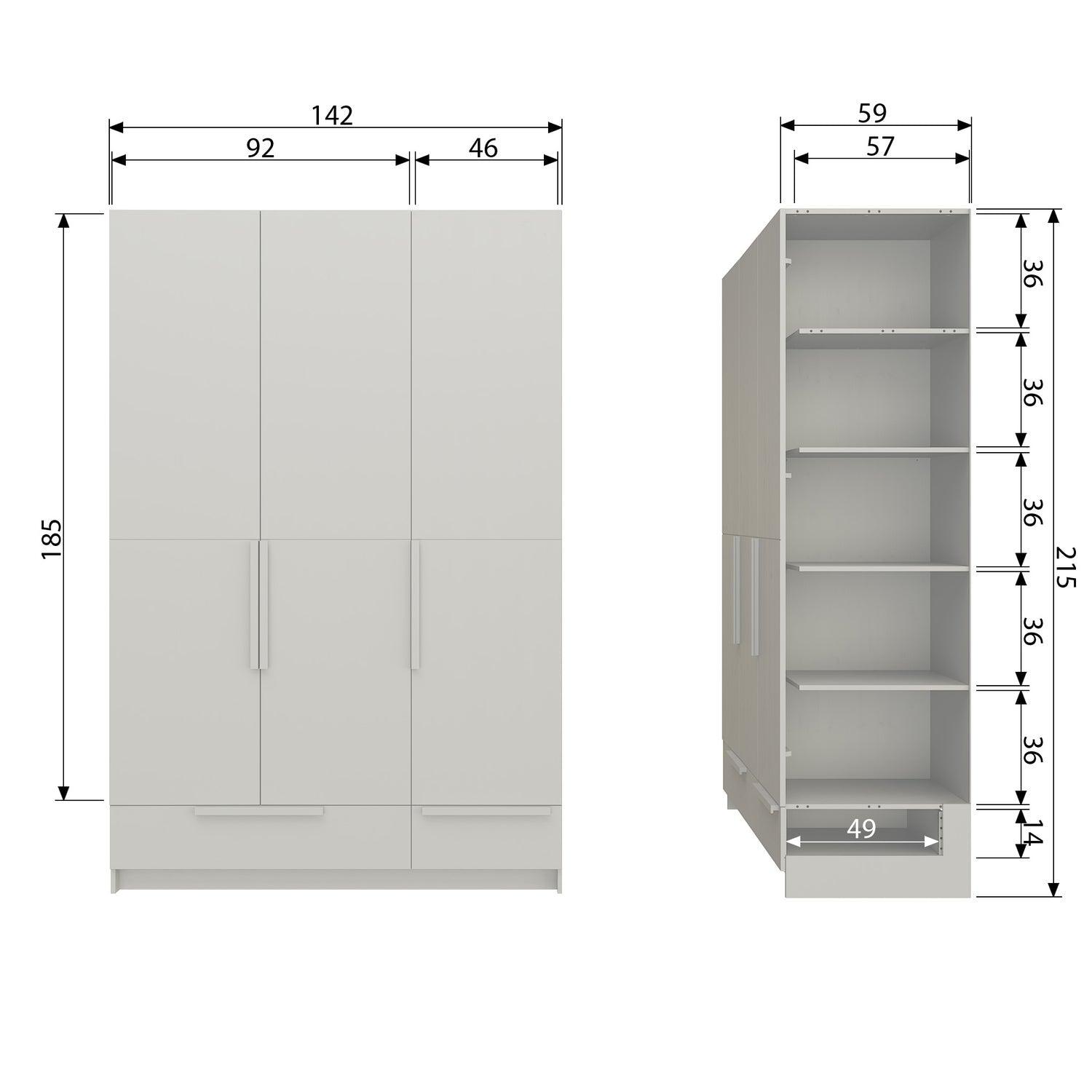 PURE 3 DRS WARDROBE SPLITDOOR PINE DUST [fsc] - PARIS14A.RO