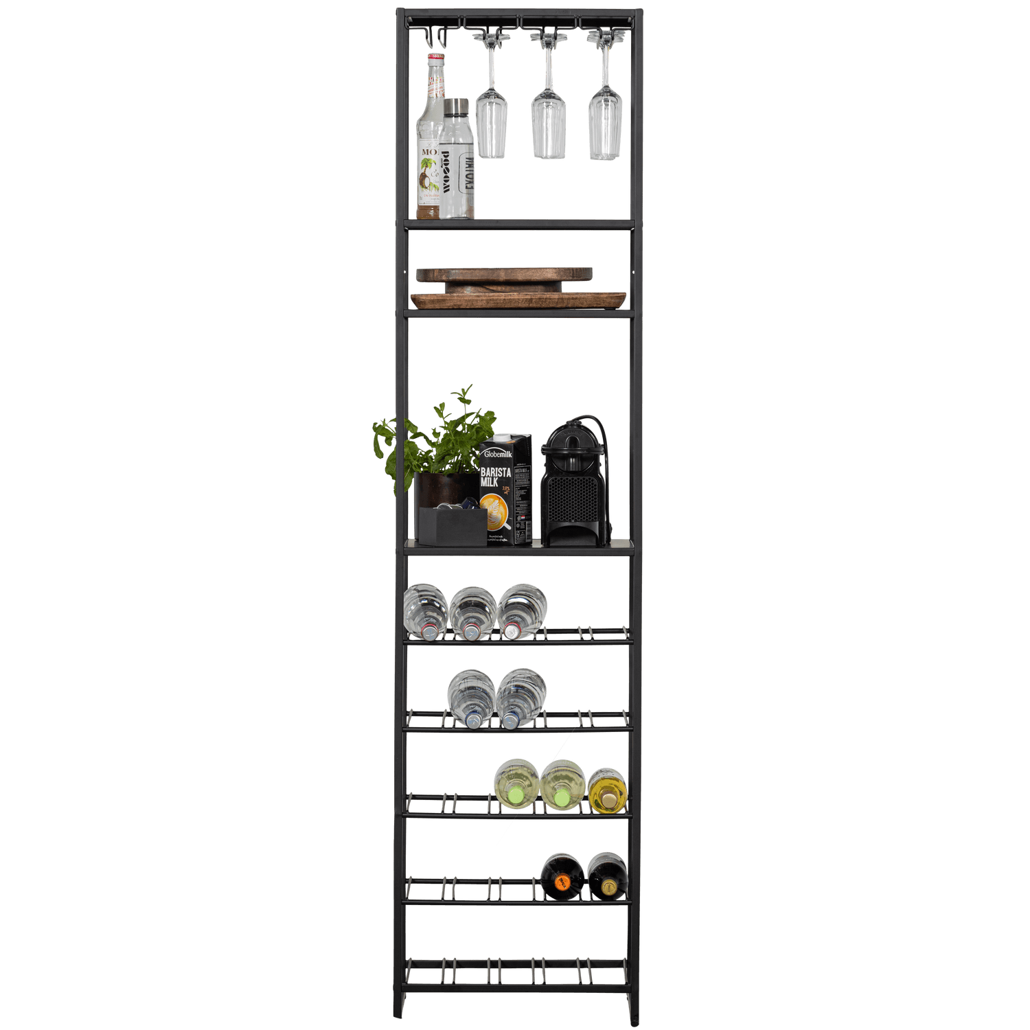 REESE MULTIPURPOSE WINE/BEVERAGE RACK METAL BLACK - PARIS14A.RO