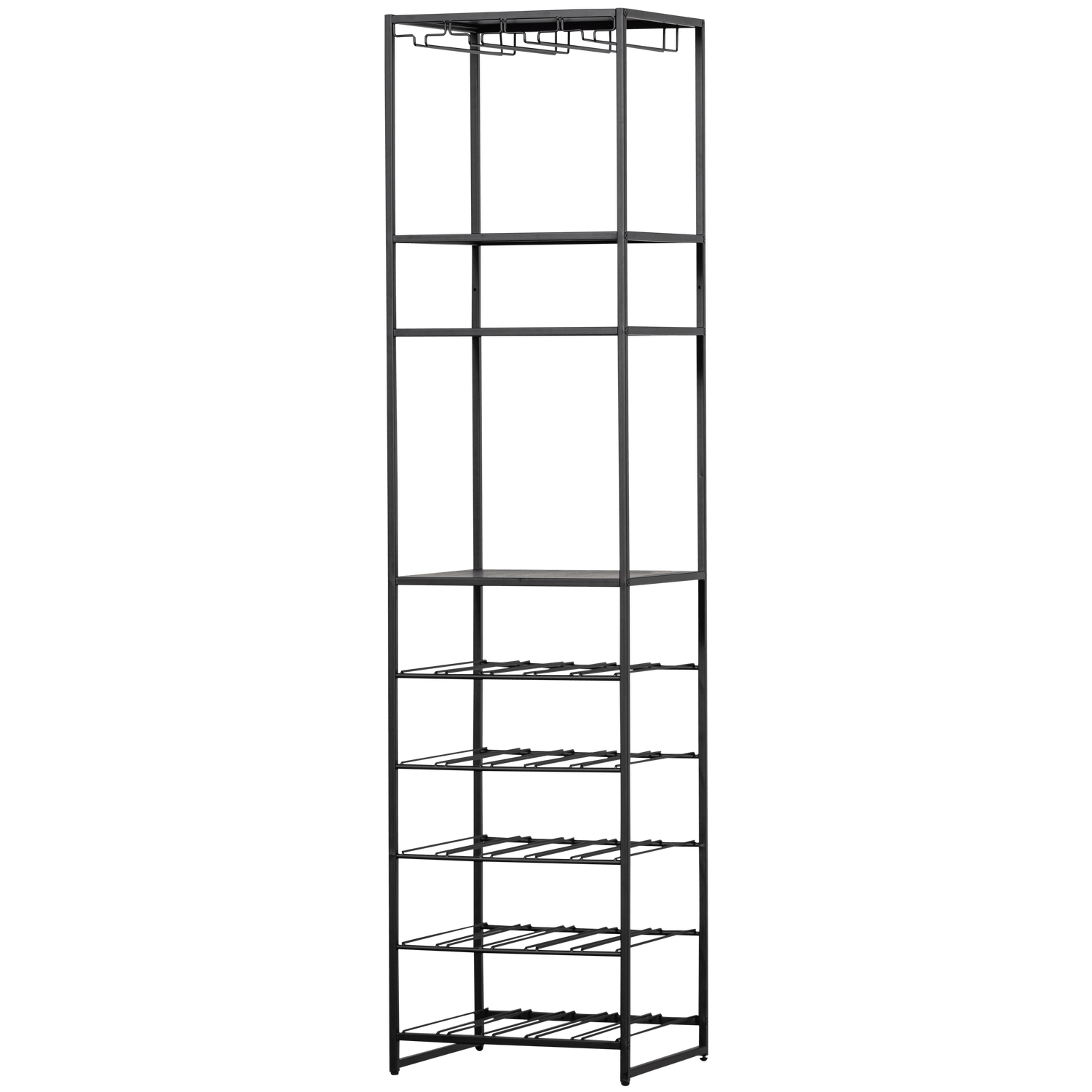REESE MULTIPURPOSE WINE/BEVERAGE RACK METAL BLACK - PARIS14A.RO