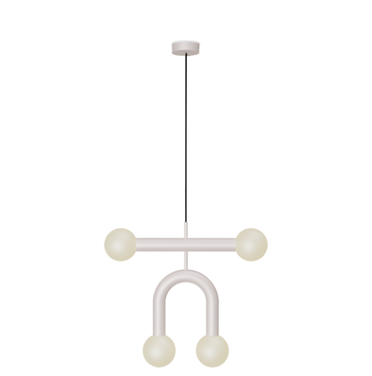 Candelabru suspendat Robin Rigoberta Pendant – fier, sticlă opal, negru mat, cablu textil, E14 – iluminat design pentru living și dining