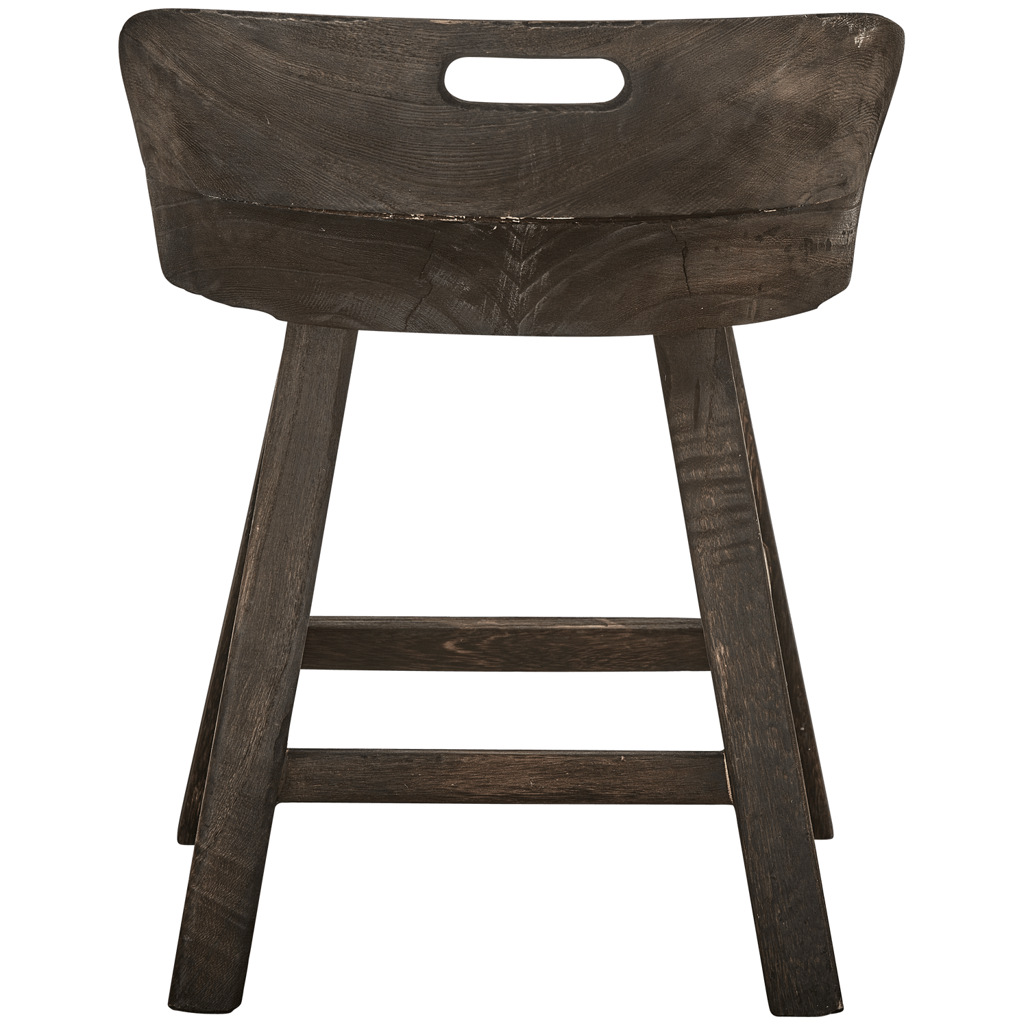 ROSALIE DECORATIVE STOOL/CHAIR WOOD DARK BROWN - PARIS14A.RO