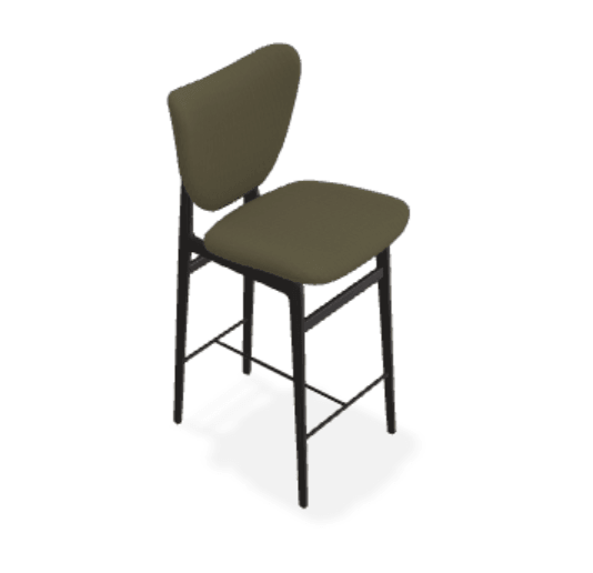 Scaun de bar Elephant din stejar cu tapiterie completa din tesatura Moss - Norr11 - PARIS14A.RO