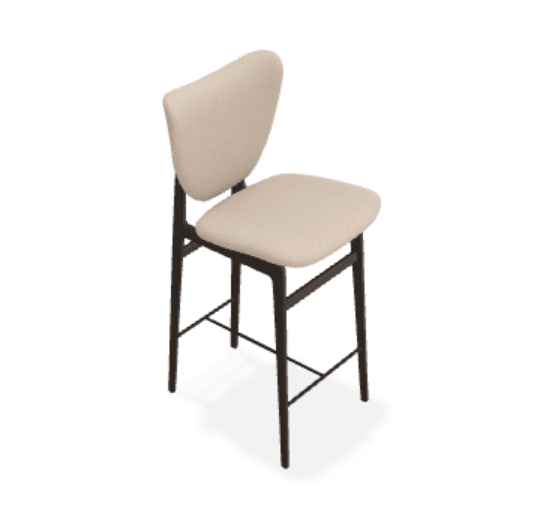 Scaun de bar Elephant din stejar cu tapiterie completa din tesatura Zero - Norr11 - PARIS14A.RO