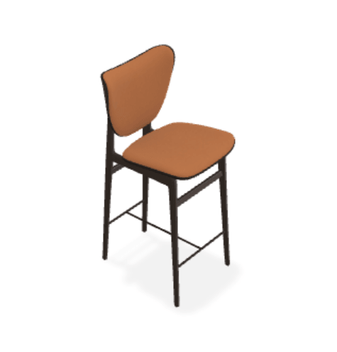 Scaun de bar Elephant din stejar cu tapiterie frontala din piele Terra - Norr11 - PARIS14A.RO