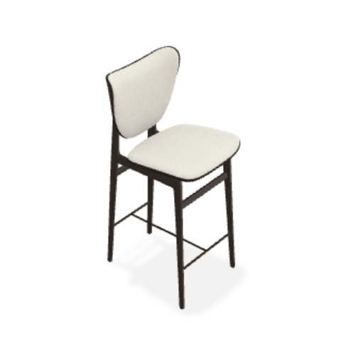Scaun de bar Elephant din stejar cu tapiterie frontala din tesatura Step Melange - Norr11 - PARIS14A.RO